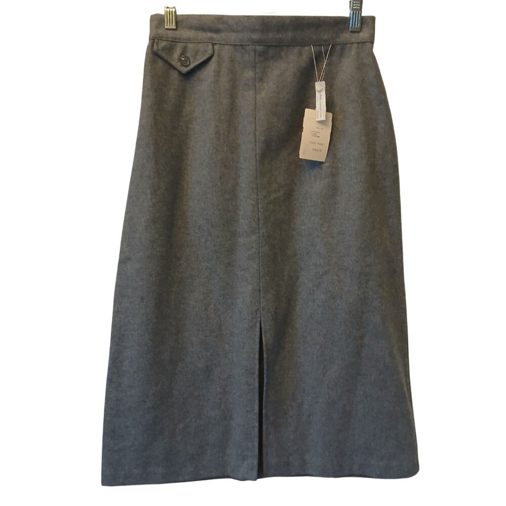 Fifth Season Ltd. Womens Gray Wool Blend Midi Skirt Size 12 Front Slit VTG #I-10